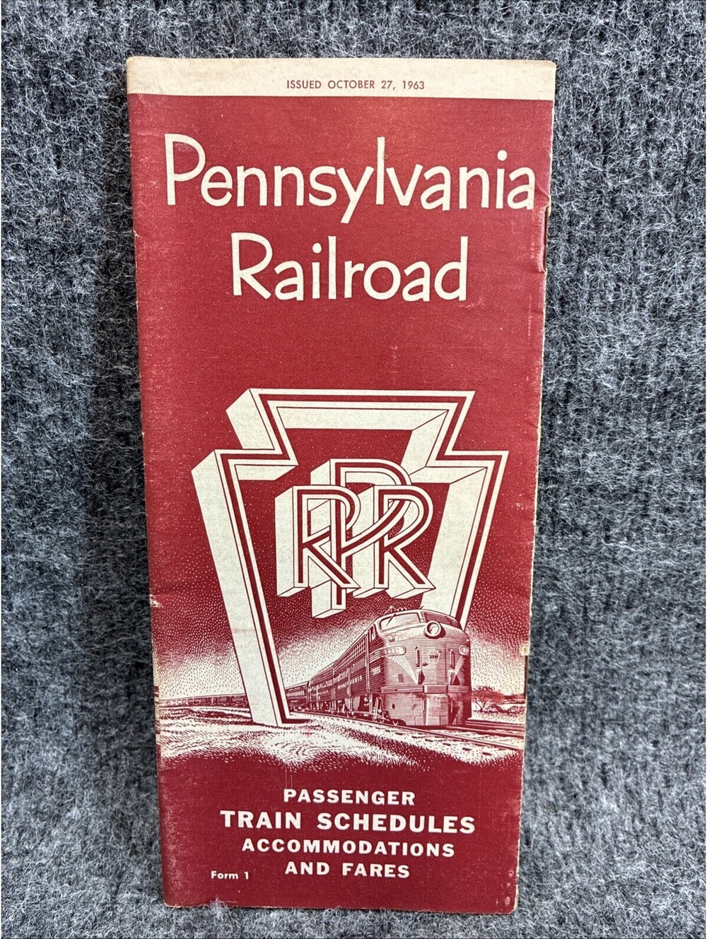 1963 Pennsylvania Railroad System Timetable PRR Form 1 Broadway Limited Vintage